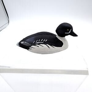 VTG Decoy Duck Mini Figurine WIlliam J Koelpin "Barrow’s Goldeneye Duck" 1982 FG
